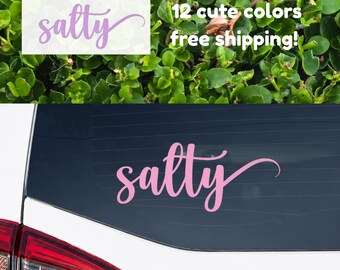 Salty Beach Girl Vinyl Decal | Waterproof Coastal Sticker for Cars