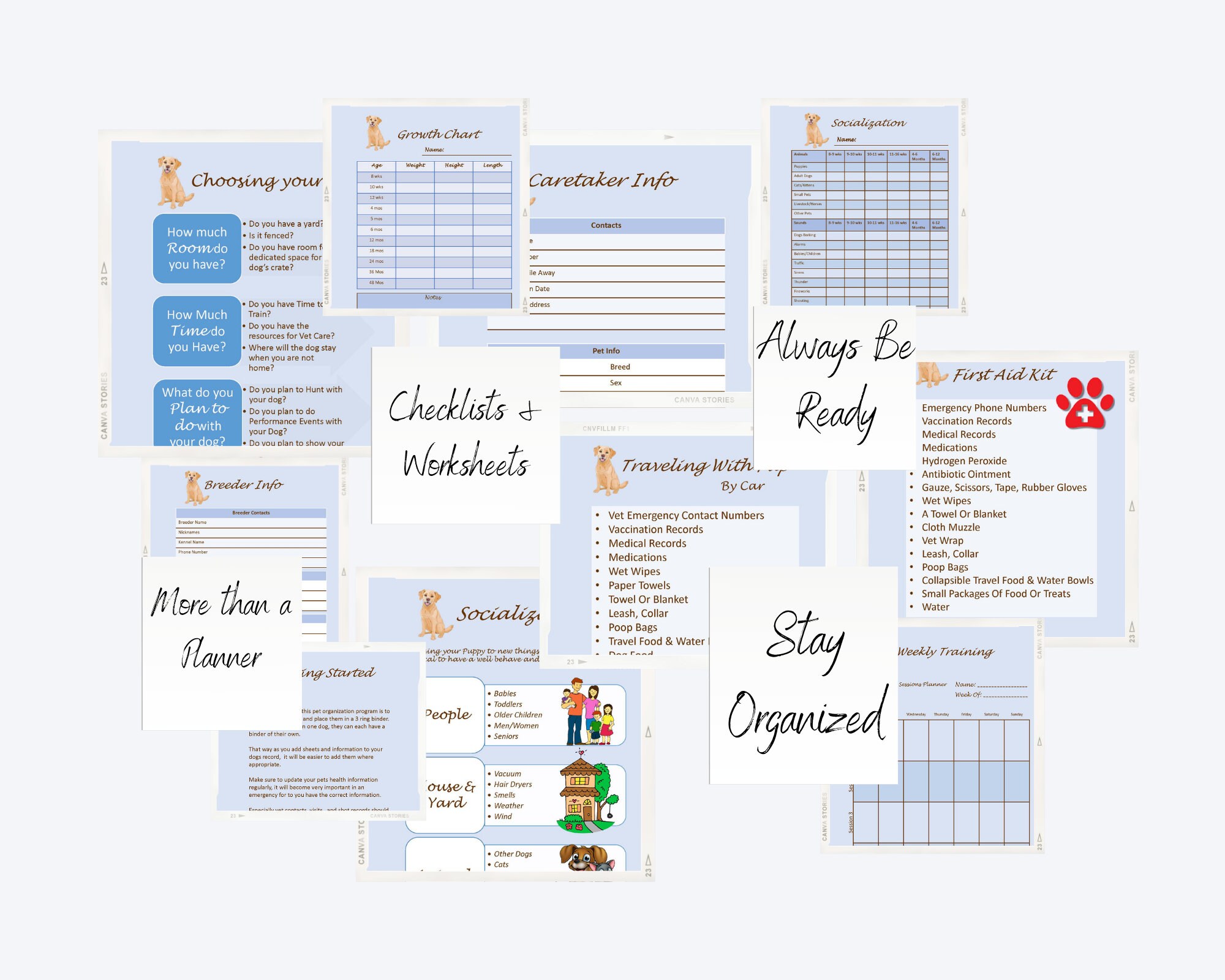 Puppy Planner Printable Binder Dog Owner Record Keeper Etsy