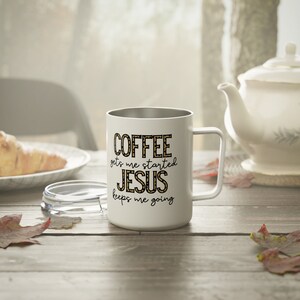 Jesus Keeps Me Going Insulated Coffee Mug, 10oz