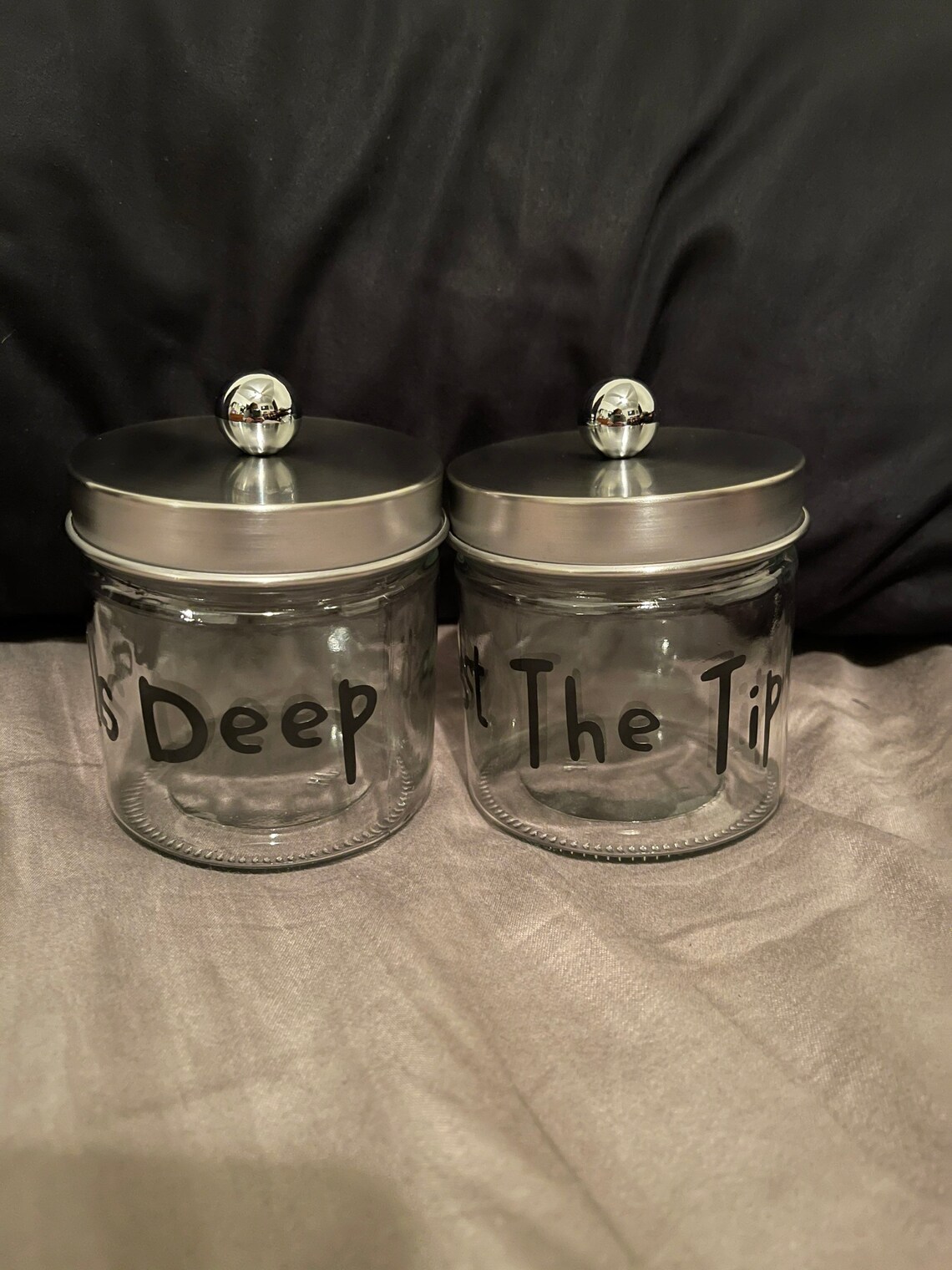 Cotton ball and qtip jar set Etsy