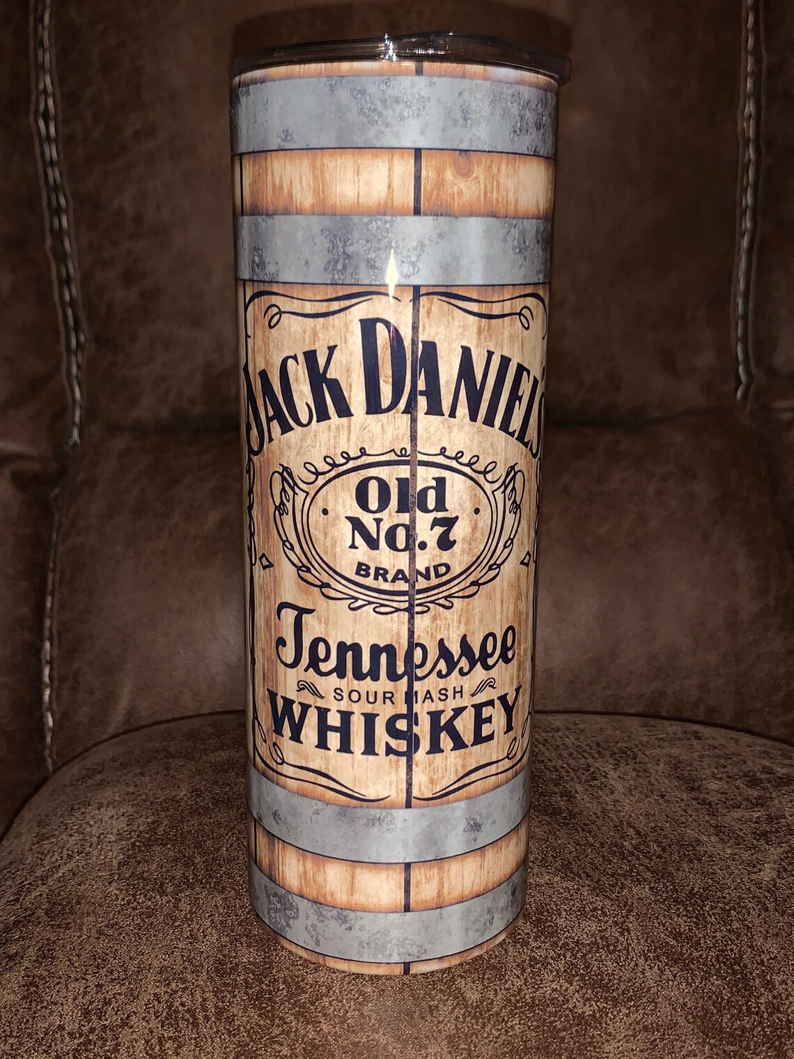 20 Oz Skinny Tumbler Jack Daniels Barrel Etsy