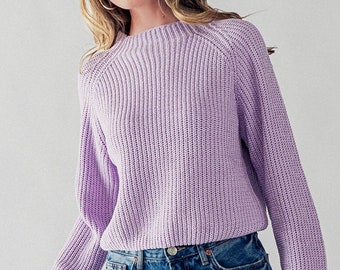 Sweater Weather Cozy Ribbed Knit Crop Pullover Jumper, Premium Super Soft Sweater, Everyday Essential. Basic, Layering, Versatile Her Gift