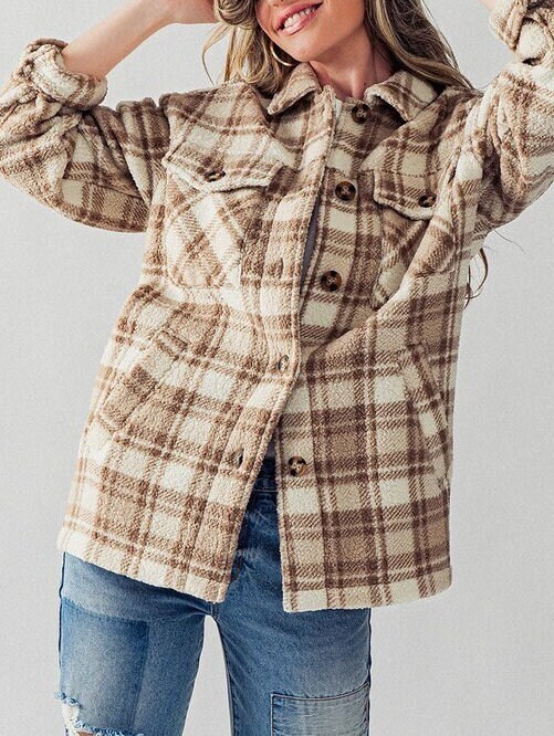 Fuzzy Plaid Jacket Etsy Australia