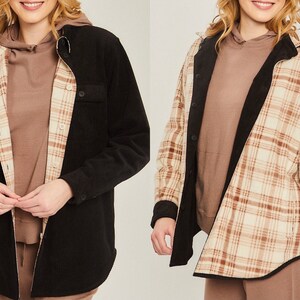 Corduroy Reversible Button Down Shacket 