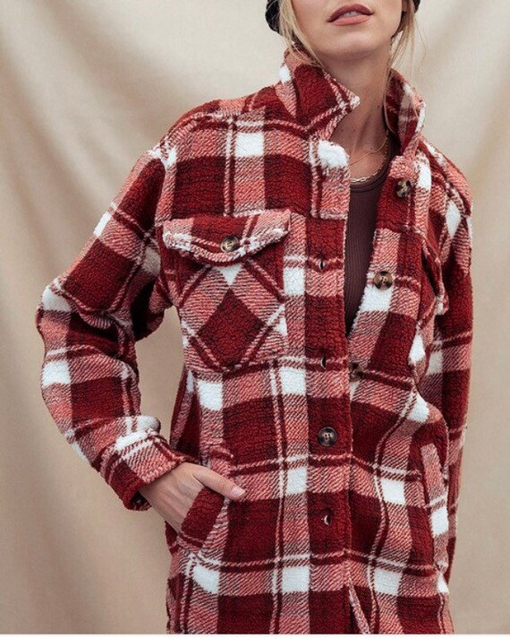 Plaid oversized jacket hotsell