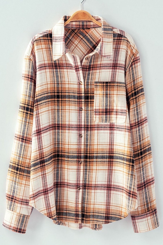 yellow plaid blouse