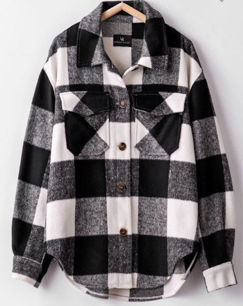 Plaid Knit Shirt Jacket. Premium Quality Oversized Fit Boxy Etsy