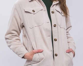 ジャケット・アウター Bed&Breakfast Corduroy Shirt JK in Beige Bed&Breakfast Corduroy Shirt JK in Beige