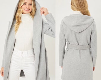 long fleece coat with hood