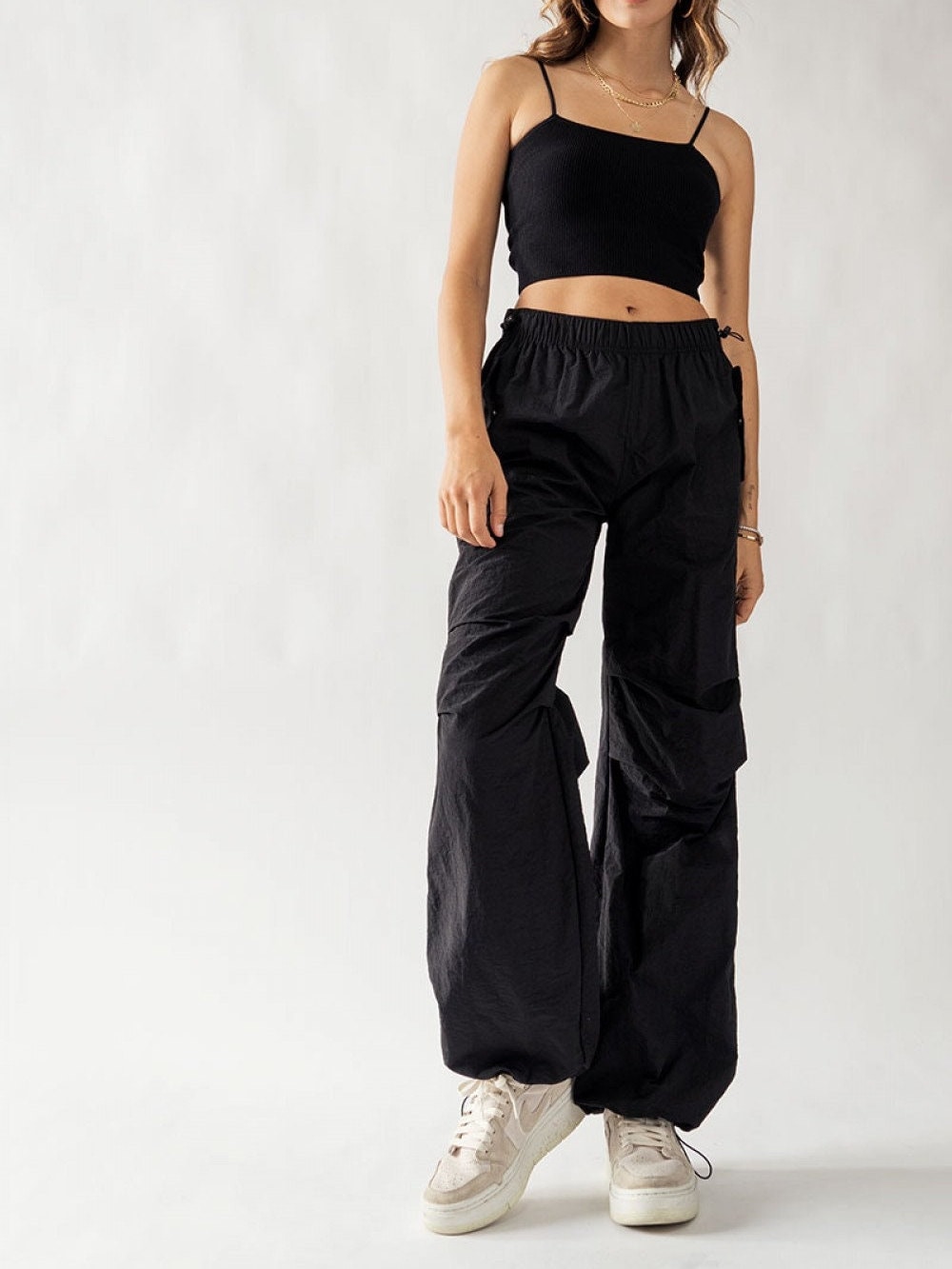 Women's Toggle Tie Drawstring Parachute Cargo Pants Women's Toggle Tie Drawstring Parachute Cargo Pants