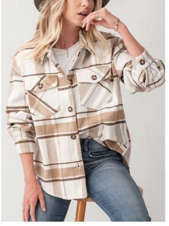 Boyfriend Flannel Plaid Jacket 