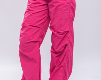 Women's Toggle Tie Drawstring Parachute Cargo Pants