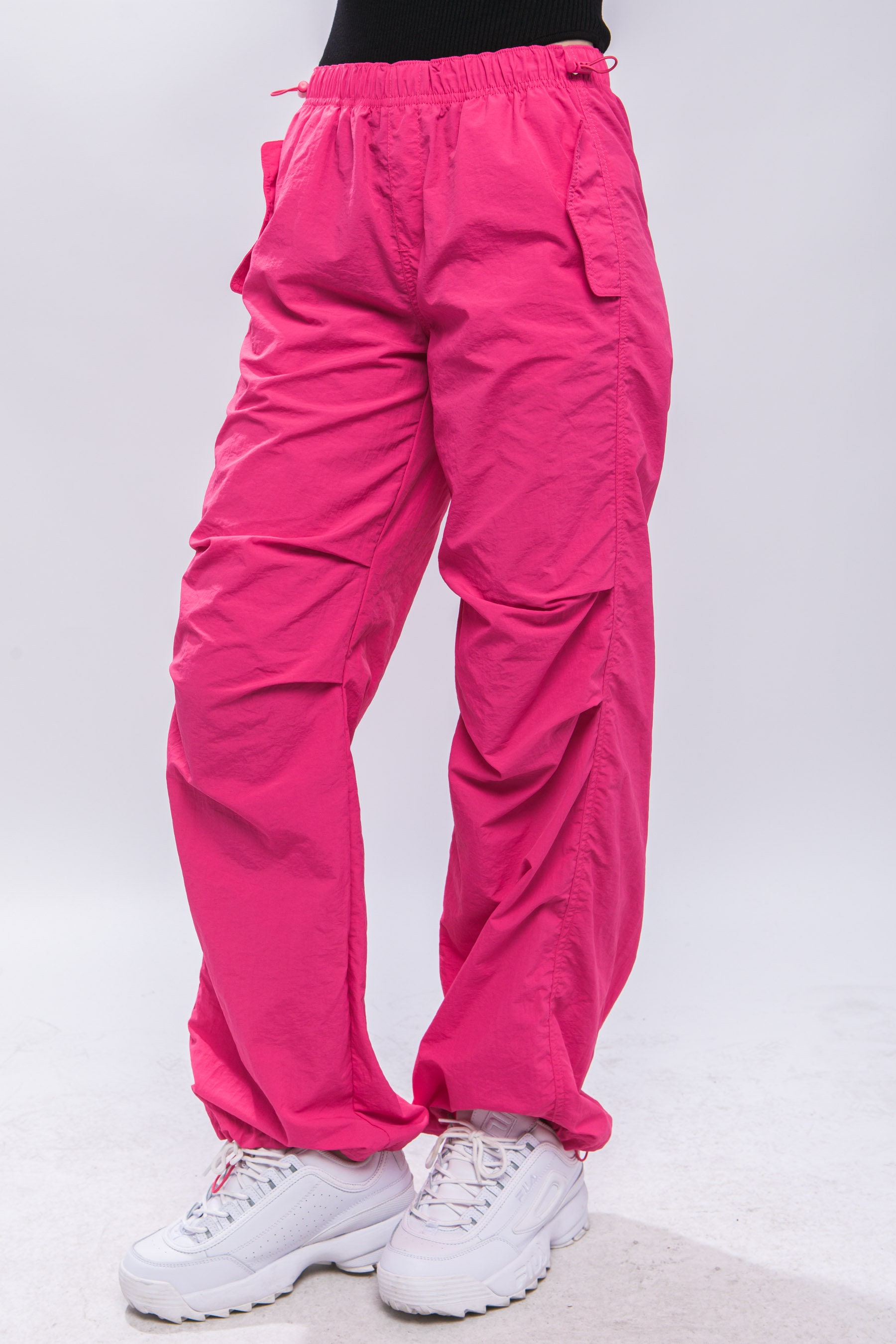 【BAON】23FW★ [BAONHAUS] nylon parachute banding cargo pt BAON】23FW☆ [BAONHAUS] Kimmins Ribbon Banding Cargo Pants