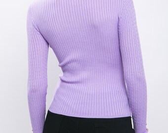 Women's V Neck Hoodie Sweatshirt - Long Sleeve Casual Pullover Hoodie In Purple, Loose Fit - View #5