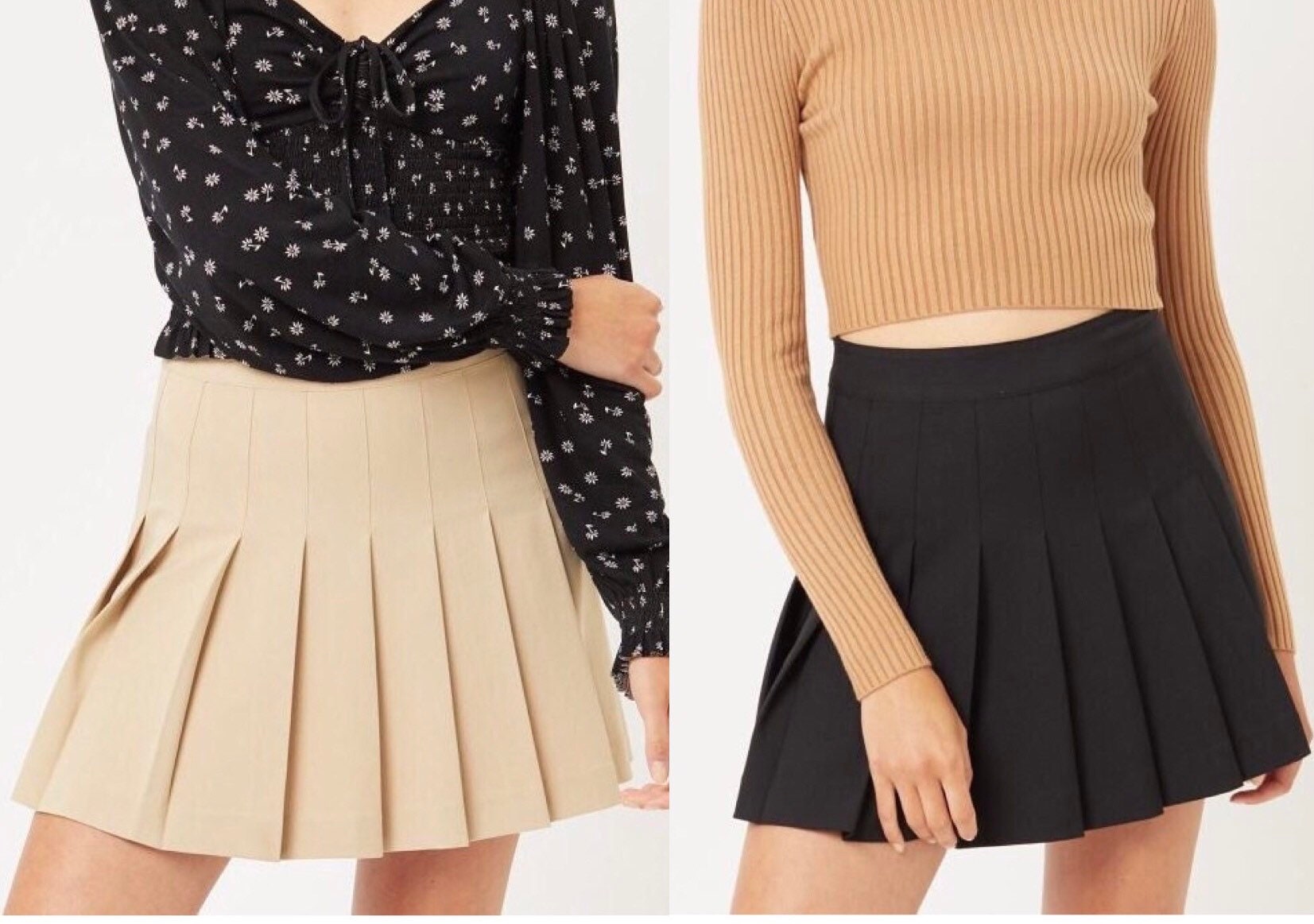 Mini Tennis Skirt. A Line Pleated Mini Skirt. Zipper Closure