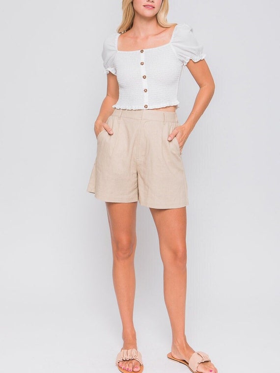 Retro Sweetheart Puff Sleeve Crop Top * Straight Neckline