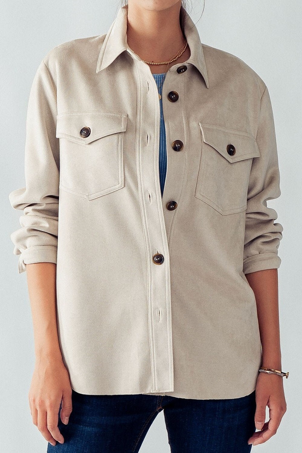 sudo oversized shacket -「katsuragi」#015 Green Shacket - Washed Corduroy Shacket - Olive Oversized