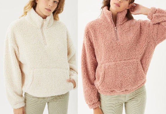 blush sherpa pullover