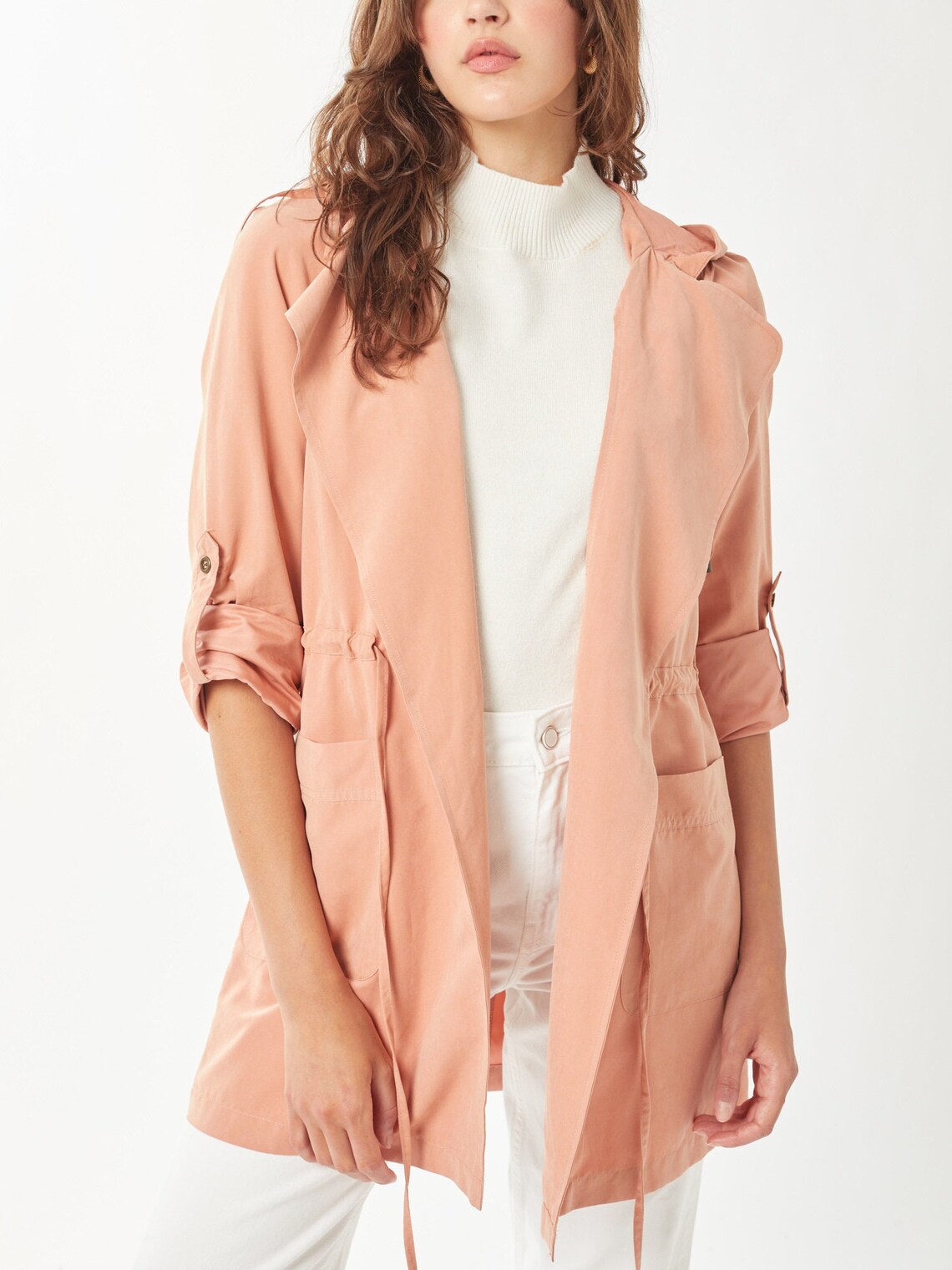 Roll up sleeve cotton jacket