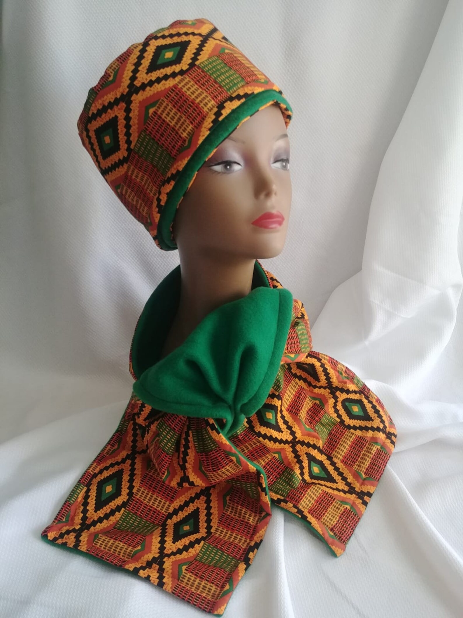 Kente Scarf Fleece Scarf Winter Scarves Reversible Scarf Etsy