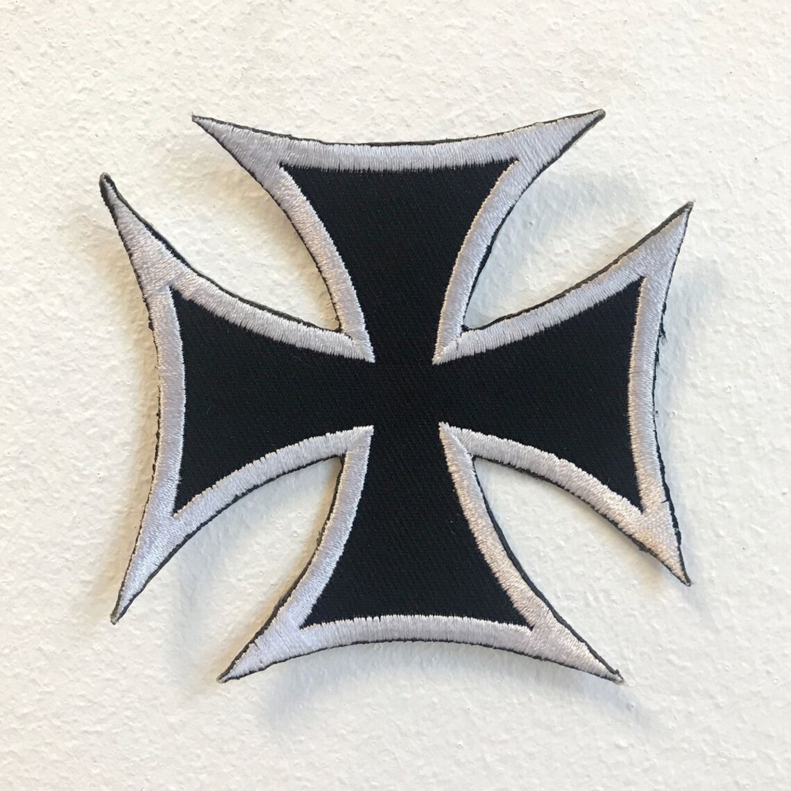 Iron Cross Black Biker Badge Iron on Sew on Embroidered Patch Etsy