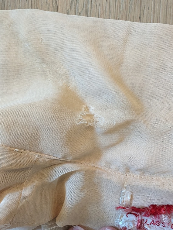 1940/50s cream pleated sleeveless sheer dress nee… - image 8