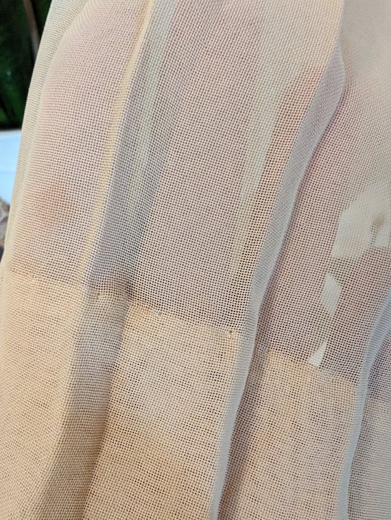 1940/50s cream pleated sleeveless sheer dress nee… - image 5