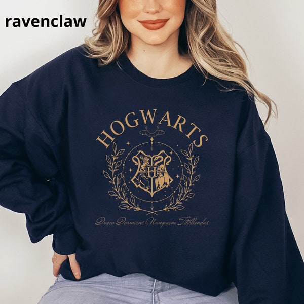 Vintage sweatshirt, wizard sweatshirt, homemade wizard sweatshirt, over size sweatshirt; Hp fan gift, Magic inspired, Hogwarts