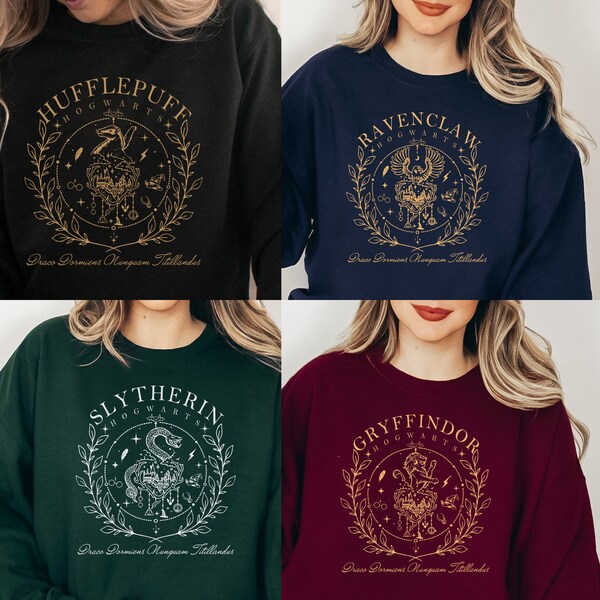 sweat-shirt Poudlard House, sweatshirt, Wizard House, cadeaux fan sorcier, Harry Magic, sweatshirt potterhead, sweat-shirt monde magique