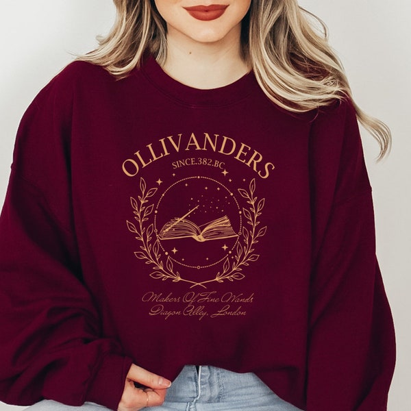 ollivander sweatshirt, sweatshirt, Wizard's wand, wizard fan gifts, Harry Magic, potterhead sweatshirt, magical world sweatshirt