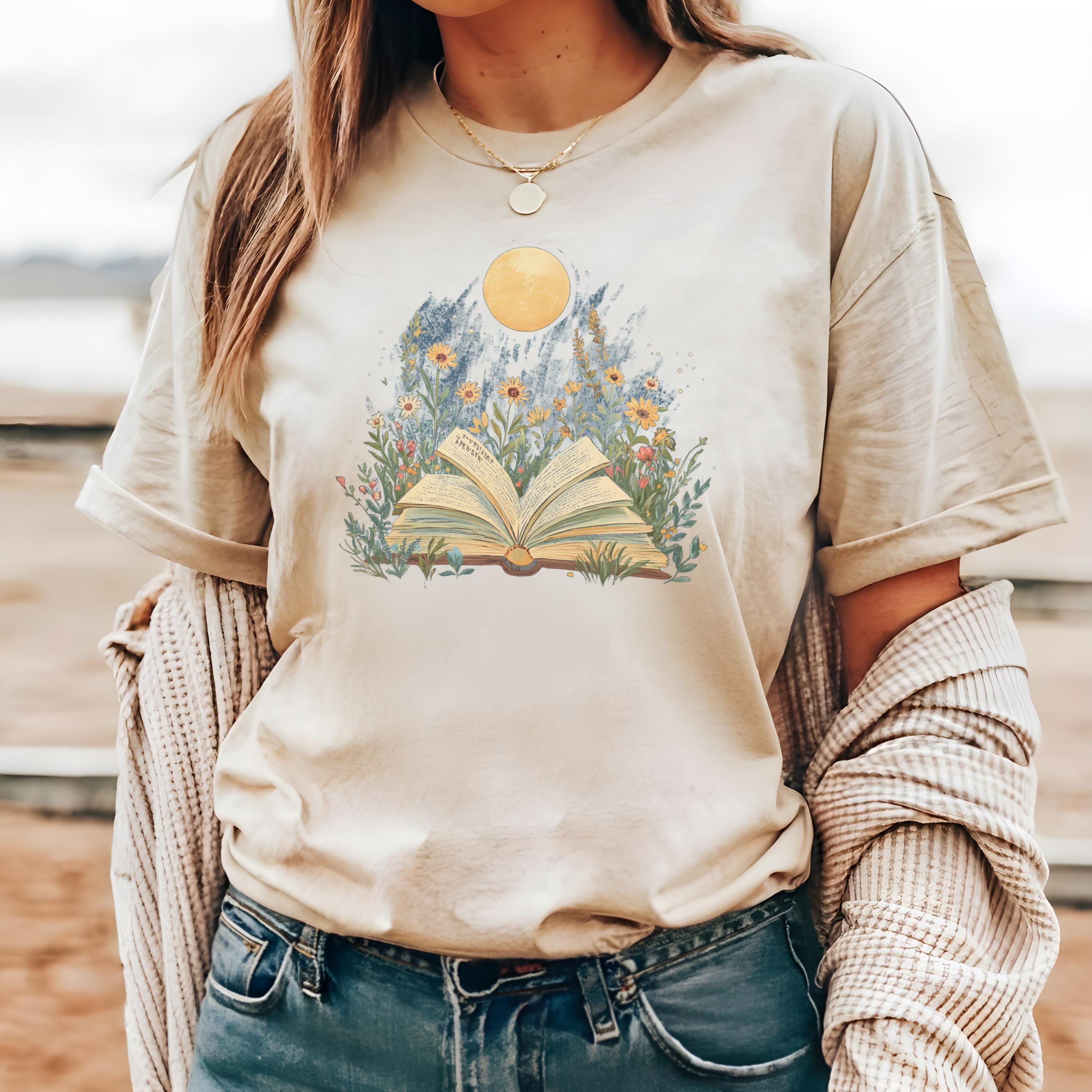florales Bücherwurm-T-Shirt / Lese-T-Shirt / Bücherwurm-T-Shirt / Bücherwurm-Geschenke / Geschenk für Buchliebhaber
