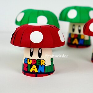 Set of 6 Super Mario Toad Box, Mushroom Favor Box, Super Toad Favor Box, Super Mario Favor Box, Super Mario Theme party, Treat Box