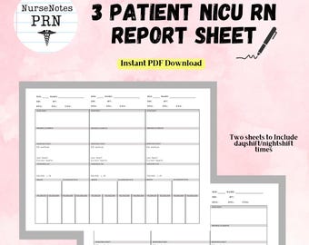 3 Feuille de rapport sur le cerveau de l'infirmière de l'USIN