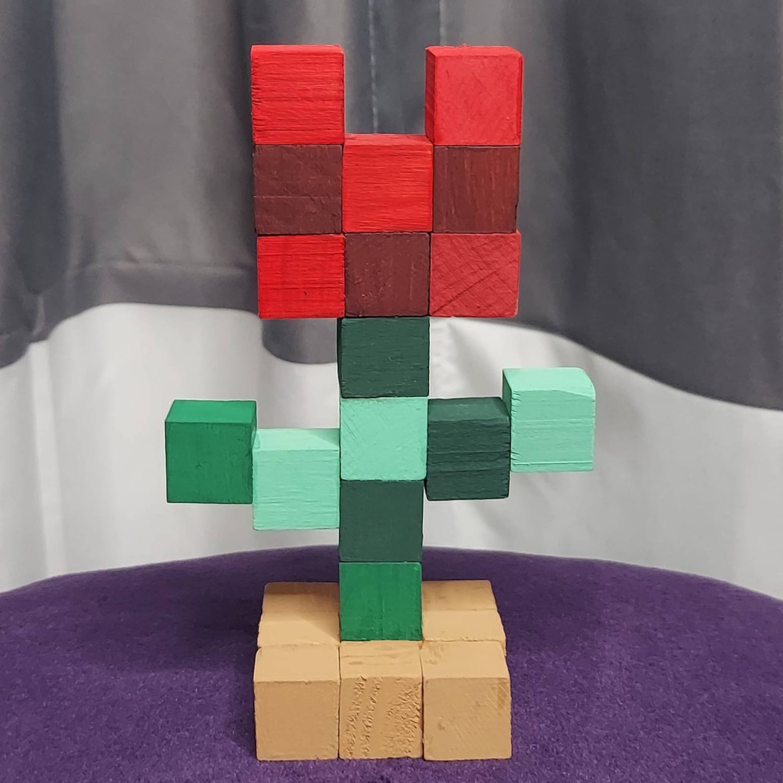 Minecraft Tulip Flower Made out of wood blocks MCYT Etsy