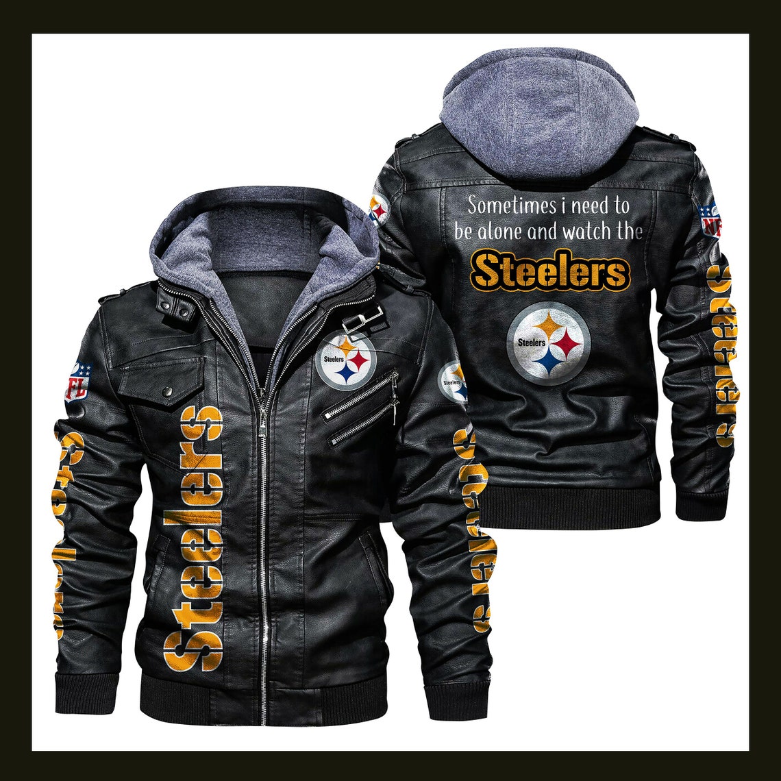 HVKC407 Pittsburgh Steelers NFL Team Leather Jacket For Men Etsy