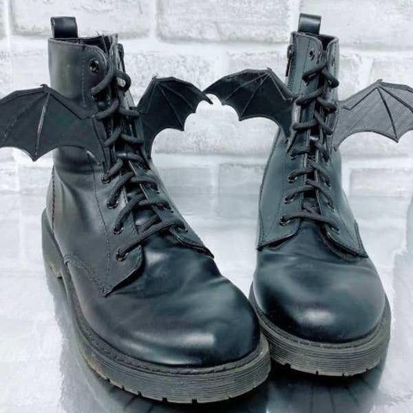 Alas de murciélago de bota impresas en 3D - Accesorios de botas de cosplay - Alas de cordones - Juego de 4 alas - ¡Alas de murciélago para patines o botas!