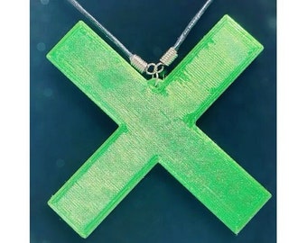 Costume Necklace with 18” cord necklace // Cosplay Necklace// Green X Cosplay Necklace