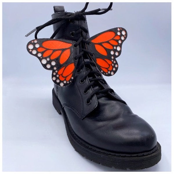 Butterfly Wings Boot Accessory - Custom Color Butterfly Wing Accessory - Choose a base color or the Monarch Butterfly Option