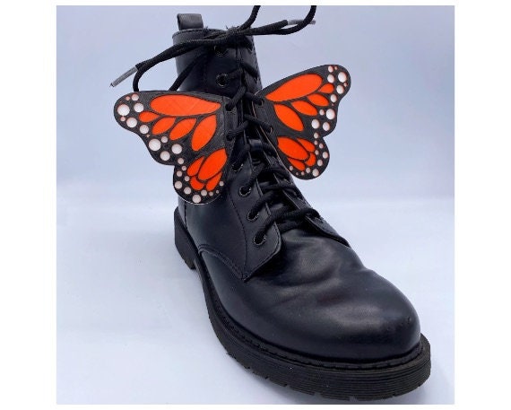 Small Monarch Butterfly Heat Transfer Stickers for Custom Air Force 1,  Small Orange Butterfly Iron on Patches for Shoes 