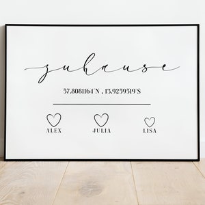 Familie | Familienposter personalisiert | Personalisiertes Geschenk | Familienbild | Familie Poster | Baby Geburt | Einzug | Einweihung