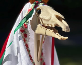 Mari Lwyd Puppet with Working Jaw