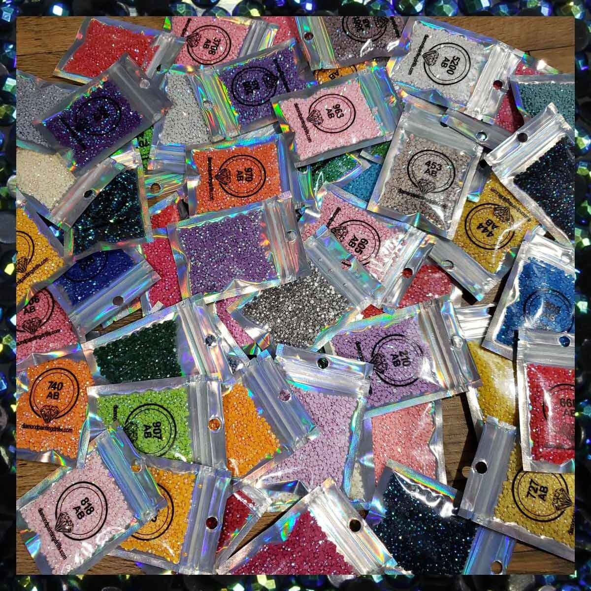 Runde AB-Diamanten Für Diamond Painting – 20 Farben, 2000 Stück Pro Beutel | Funkelnder Ersatz Für Glitzersteine