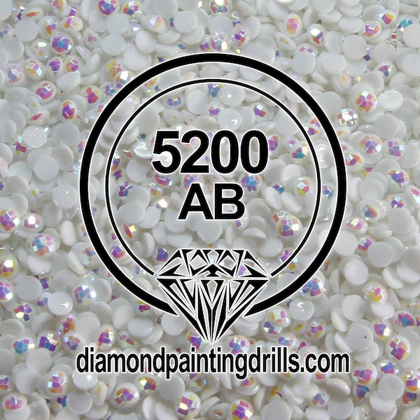 AB 5200 ROUND Aurora Borealis 5D Diamond Painting Drills Beads DMC 5200 Snow White