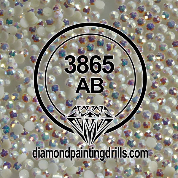 AB 3865 ROUND Diamond Painting Drills Aurora Borealis 5D Beads DMC 3865 Winter White