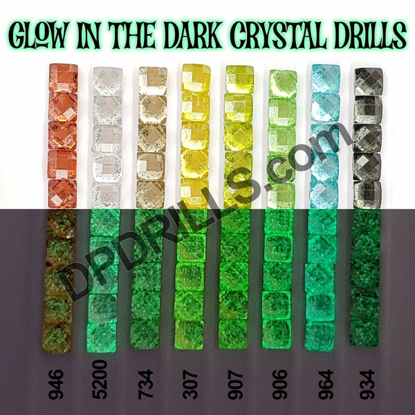 2000 GLOW in the DARK Square CRYSTAL Drills for Diamond Painting