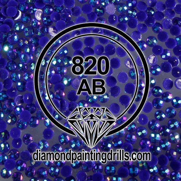 AB 820 ROUND Diamond Painting Drills Aurora Borealis 5D Beads DMC 820 Royal Blue - Very Dark