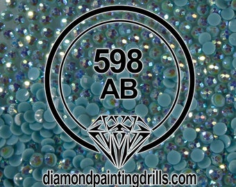 AB 598 ROUND Diamond Painting Drills Aurora Borealis 5D Beads DMC 598 Turquoise - Light