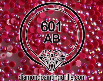 AB 601 ROUND Diamond Painting Drills Aurora Borealis 5D Beads DMC 601 Cranberry - Dark