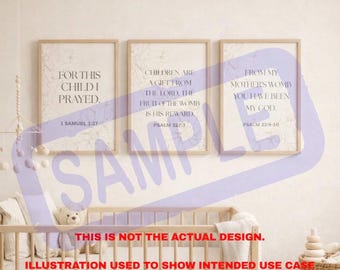 Láminas de las Sagradas Escrituras para la habitación de tu bebé / Decoración religiosa para habitación de bebé (Descarga digital)