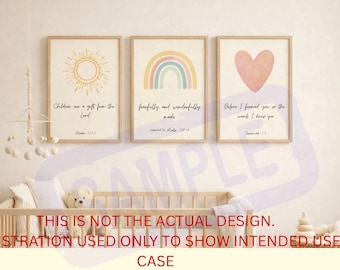 Láminas de las Sagradas Escrituras para habitación de bebé / Decoración cristiana para habitación de bebé (descarga digital)